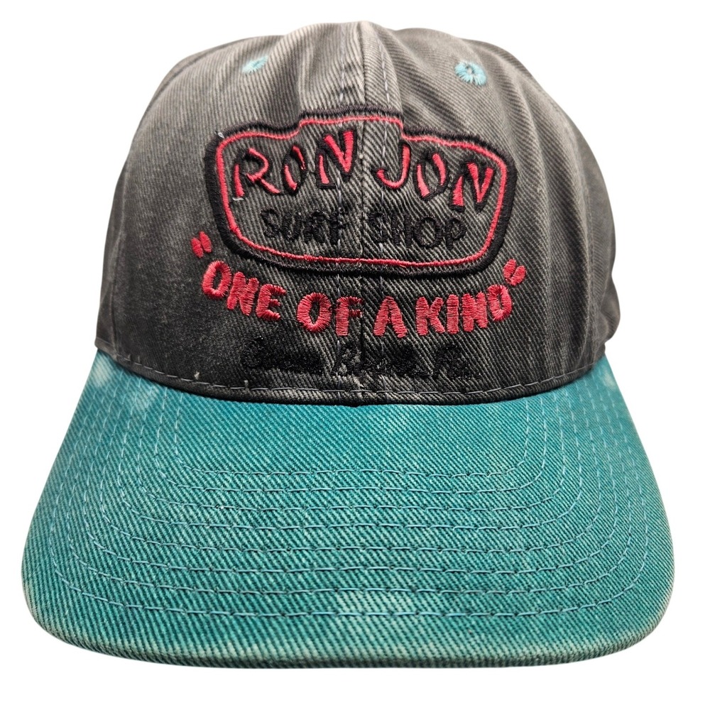 Ron Jon Surf Shop Snapback Hat OSFA Grey Teal Vintage Embroidered Made in USA